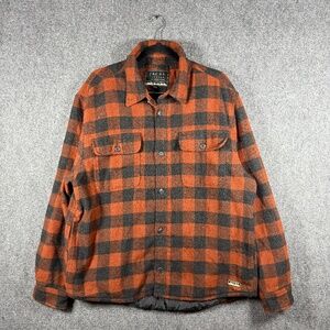 Jachs New York Wool Blend Plaid Shirt Flannel Jacket Quilted Mens Size XL